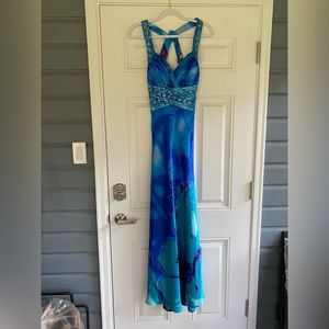 Cachet Blue Prom Dress